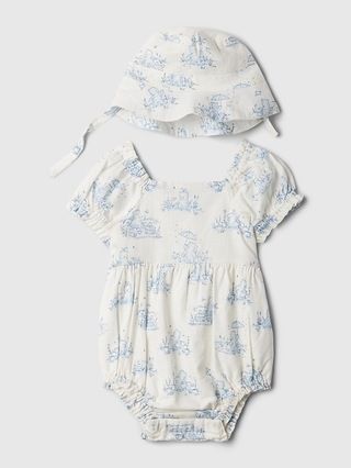 Baby Linen-Cotton Bubble Shorty One-Piece | Gap (US)