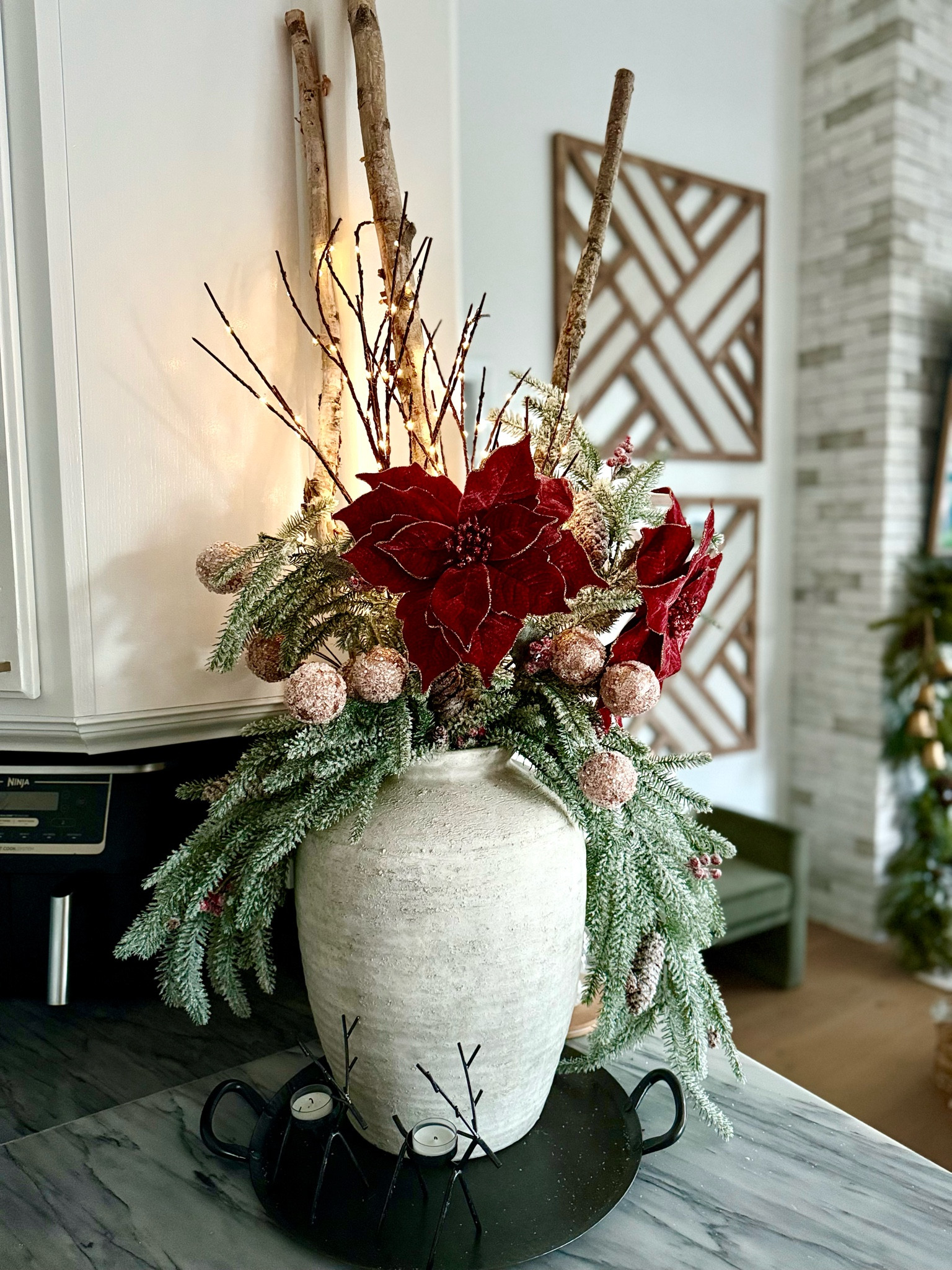 Christmas floral decor
Flower arrangement 
Christmas decoration 

#LTKStyleTip #LTKHoliday #LTKSeasonal
