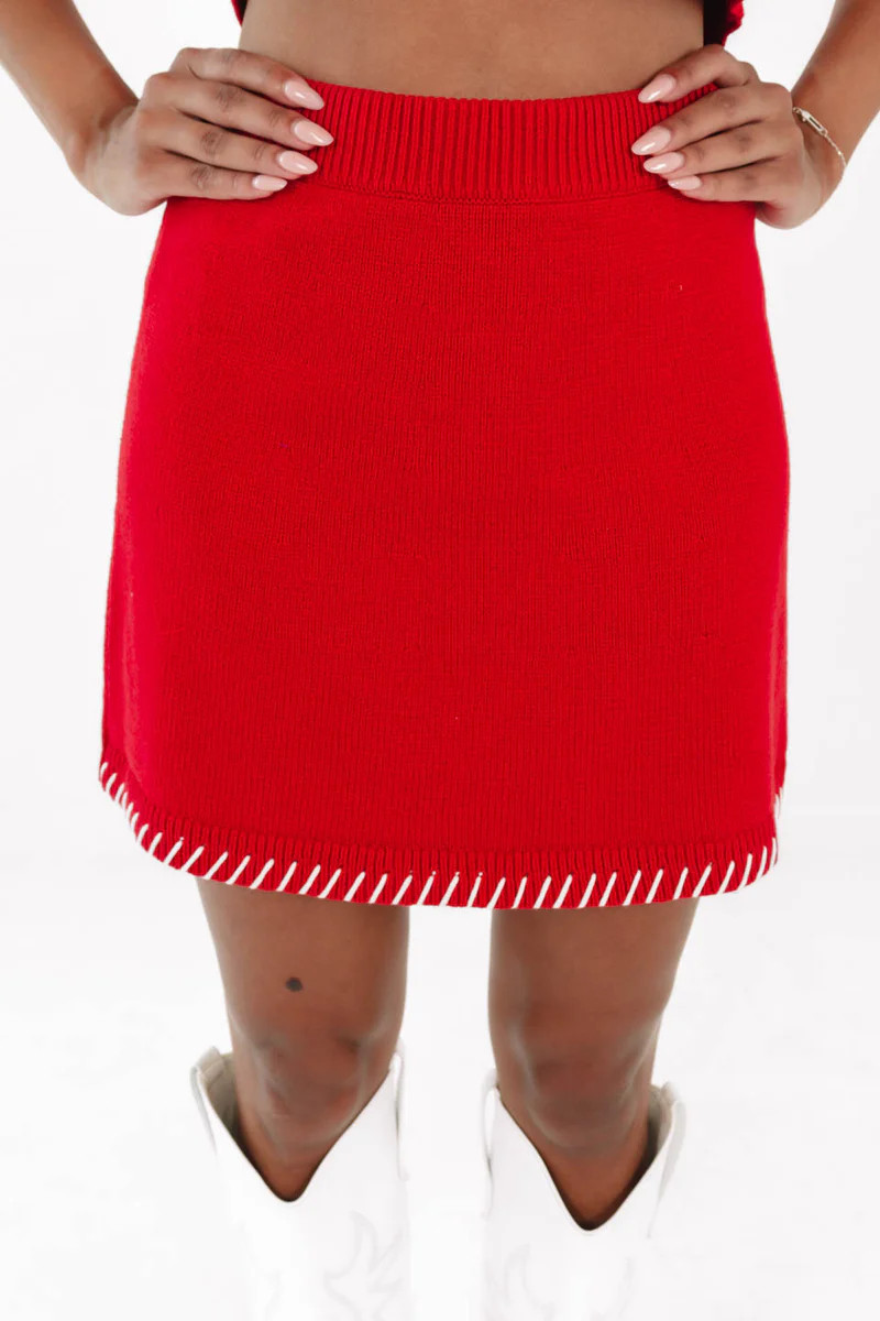 First Down Skirt - Red | The Impeccable Pig