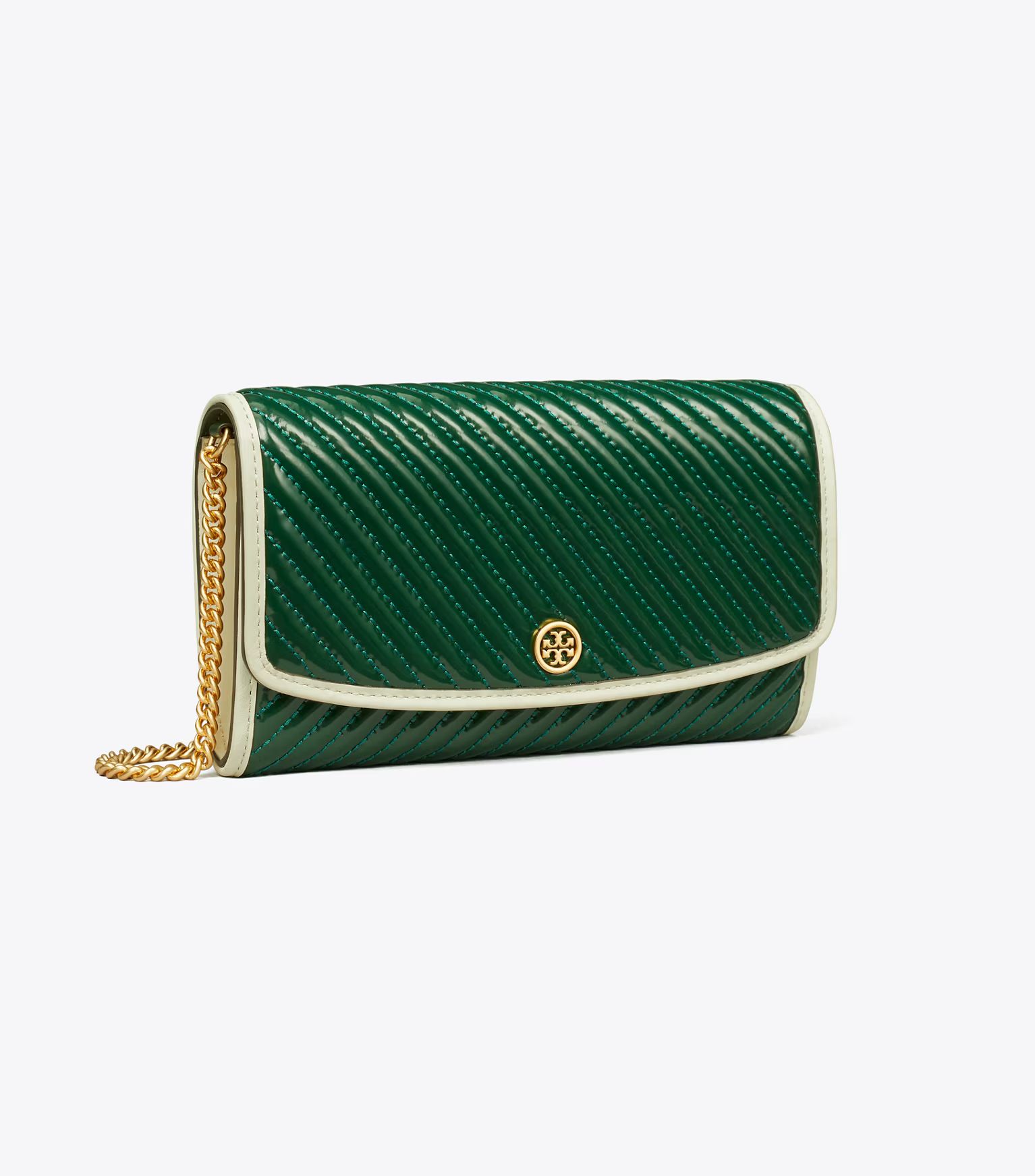 ROBINSON PATENT QUILTED CHAIN WALLET | Tory Burch (US)