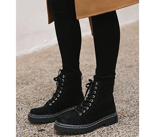 Vince Camuto x Fashion Jackson Suede Lace-Up Hiker Boots - Puchenie - QVC.com | QVC