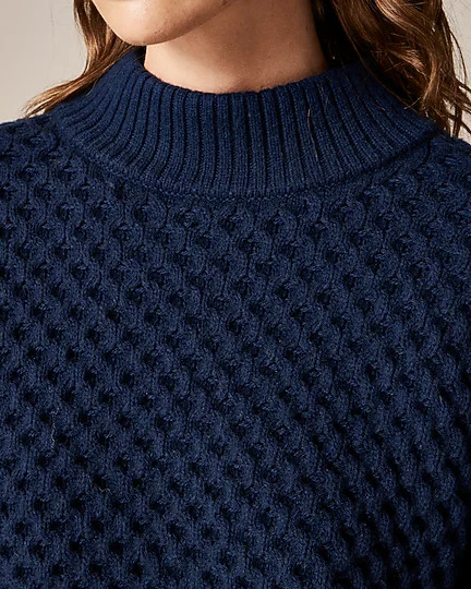 Honeycomb mockneck sweater in wool blend | J. Crew US