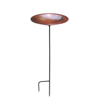 12.75 in. Dia Antique Copper Classic II Birdbath with Stake | The Home Depot
