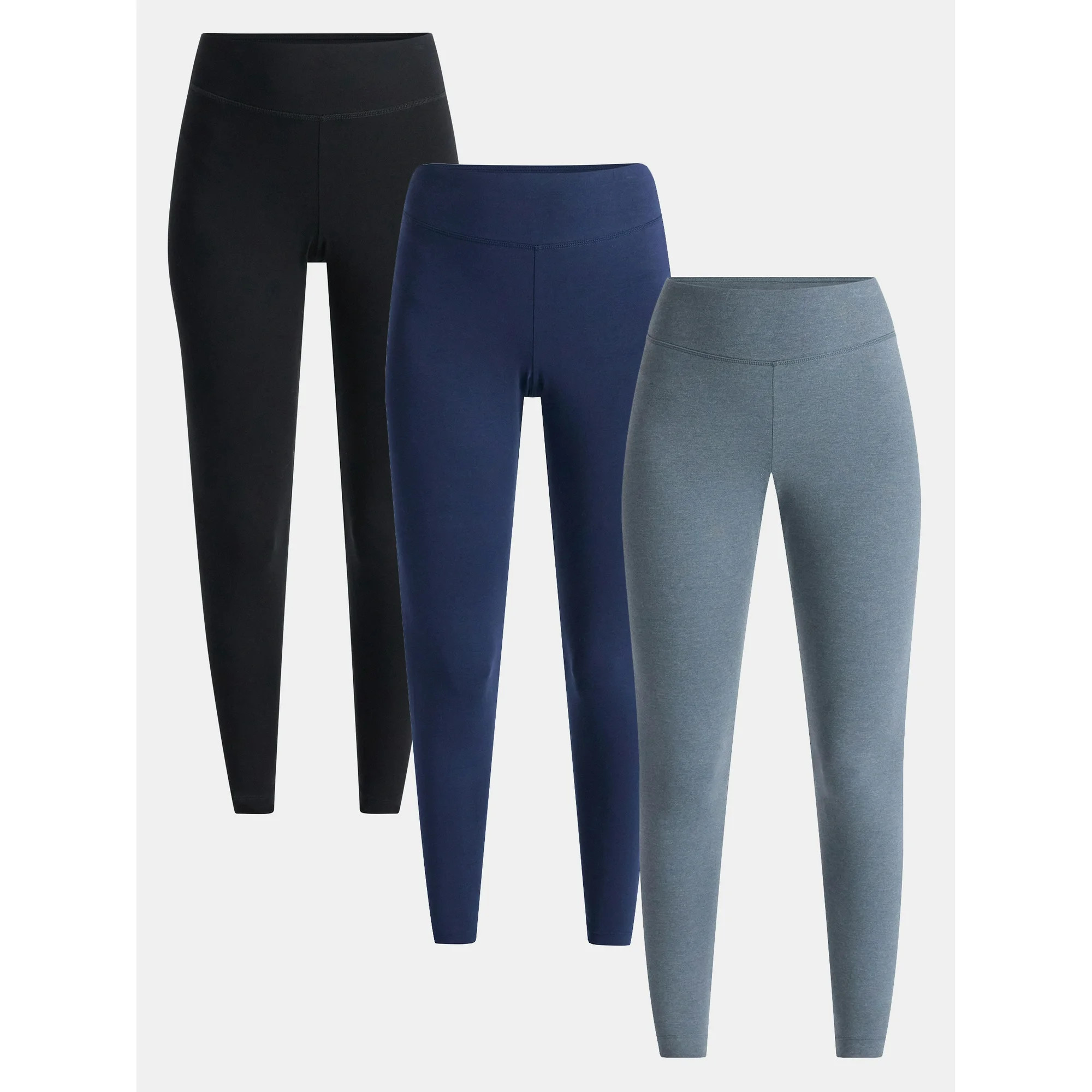 Time and Tru Women's High Rise Leggings, 27'' Inseam, 3-Pack, Sizes XS-XXXL | Walmart (US)