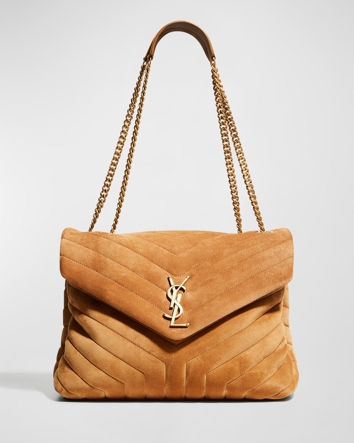 Loulou Medium YSL Quilted Suede Shoulder Bag | Neiman Marcus