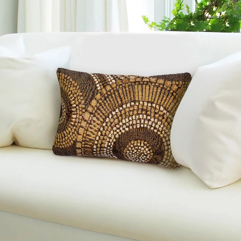 Liora Manne Marina Circles Indoor/Outdoor Pillow Saffron 12" X 18" & Reviews | Wayfair | Wayfair North America