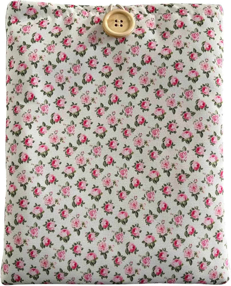 Floral Book Sleeve - Elegant Book Cover with Wooden Button, Cotton Padded Protector for Paperback... | Amazon (US)
