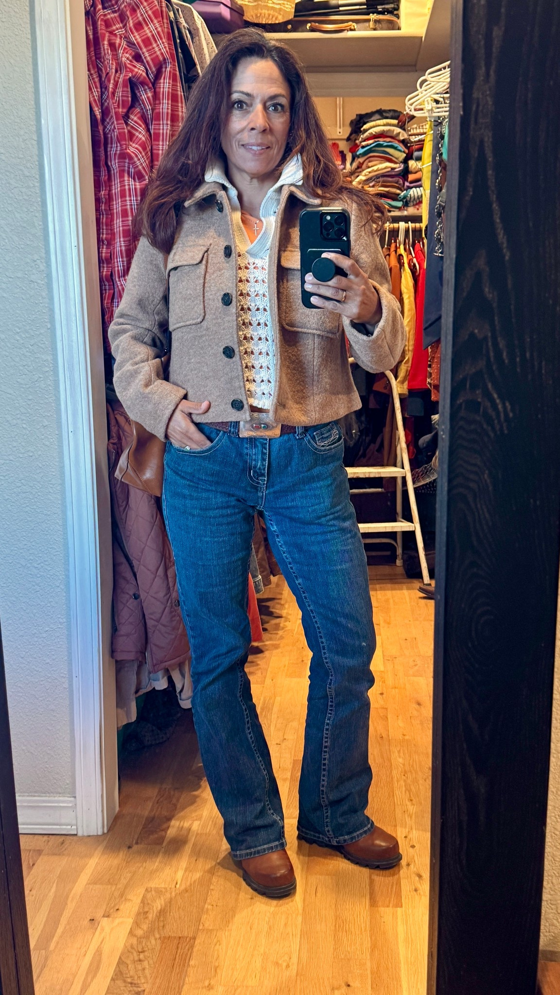 Here is a cozy and classic look for a bright spring 🌺petite gal who’s headed out on an autumn afternoon. 

I layered my J.Crew Lady Jacket in Italian Boiled Wool (Heather Camel) over a DKNY cropped sweater with an orange tee for a pop of color, paired with Ariat jeans and Sorel boots.

I’m heading out to swap moose hunting stories and help friends plan their upcoming elk hunts — always my favorite kind of catch-up.

Shop the look:
🧥 J.Crew Lady Jacket (Heather Camel)
🧶 DKNY Cropped Sweater
👖 Ariat Jeans
🥾 Sorel Boots

#LTKOver40 #LTKSeasonal #LTKPetite