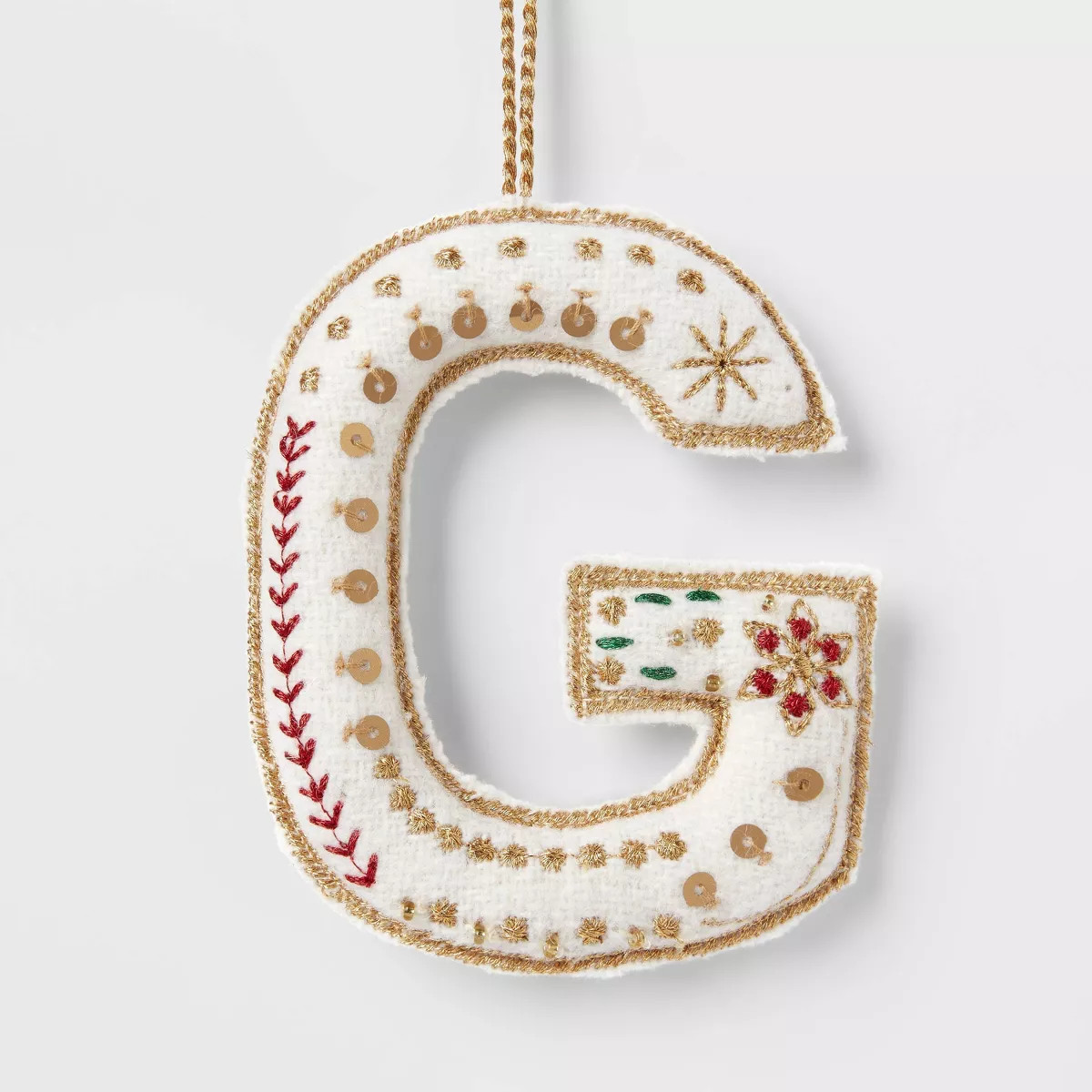 Embroidered Fabric Monogram Letter 'Z' Christmas Tree Ornament - Wondershop™ | Target