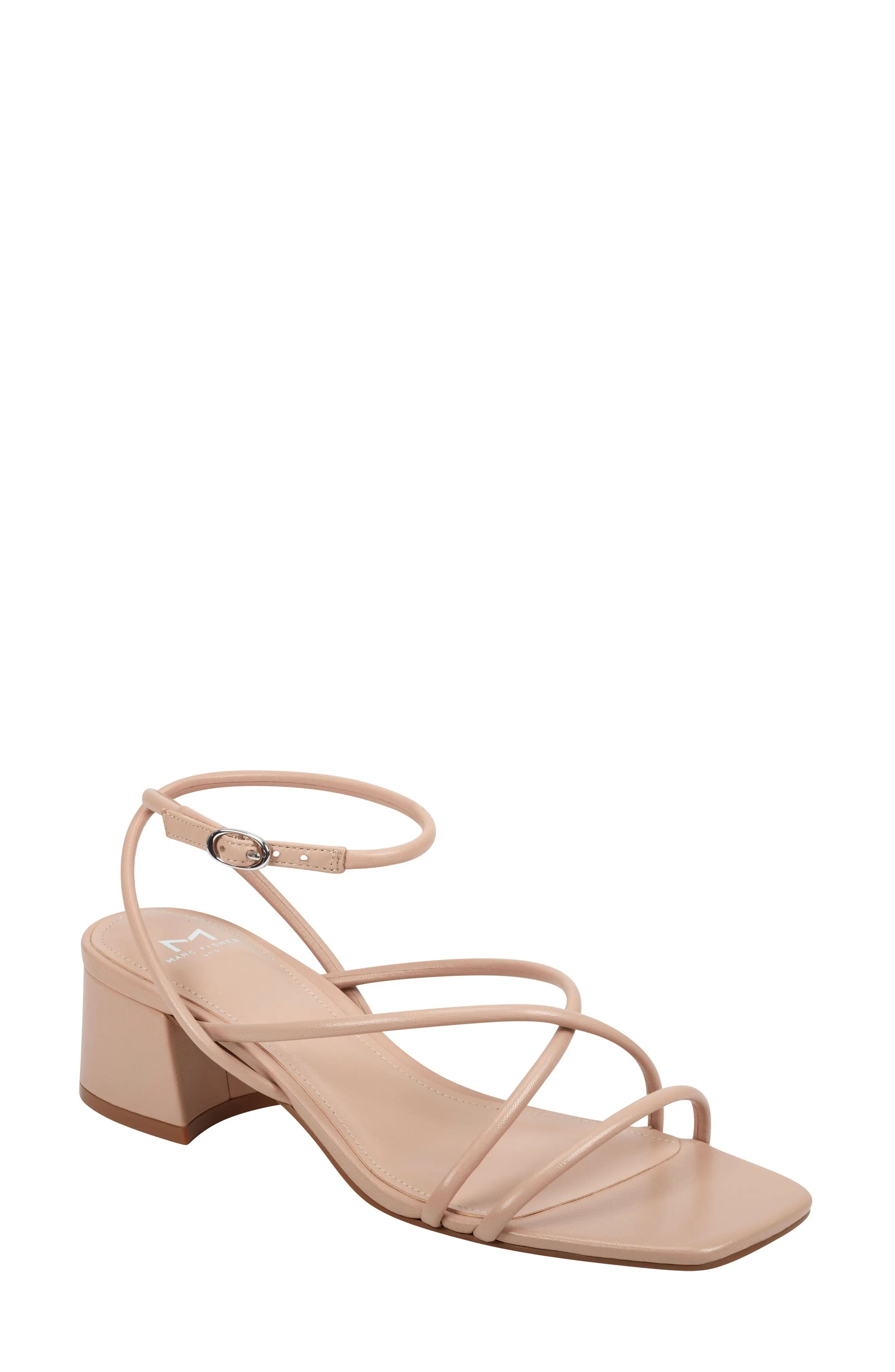 Women's Marc Fisher Ltd Jared Ankle Strap Sandal, Size 10 M - Beige | Nordstrom