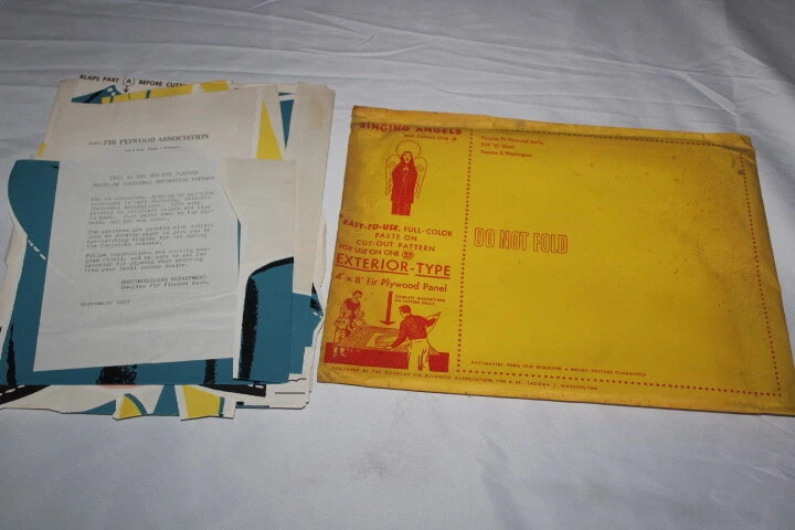 Vintage Douglas Fir Plywood Assoc. SINGING ANGELS Candle Star Christmas pattern  | eBay | eBay US