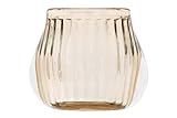 Creative Co-Op Light Amber Transparent Glass Tealight Holder, Yellow | Amazon (US)
