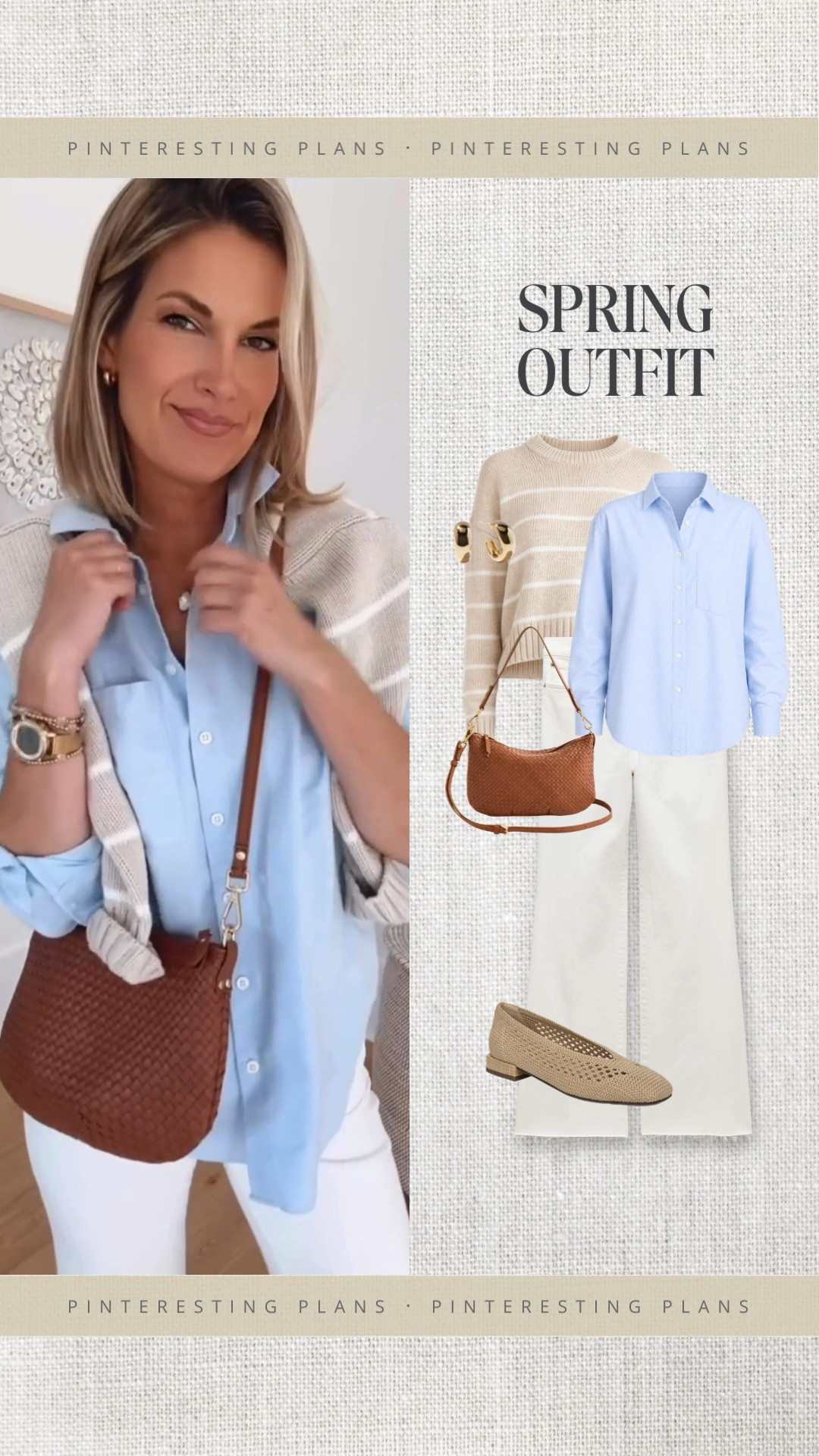 Classic blue and white spring outfit. I am 5’11” wearing 27 tall in the white jeans and small in the button down.  Shoes true to size.  

#LTKootd #LTKgrwm