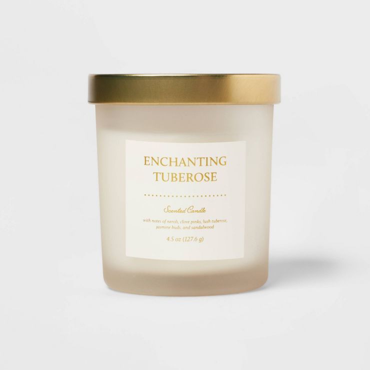Colored Glass Candle Enchanting Tuberose Cream - Threshold™ | Target