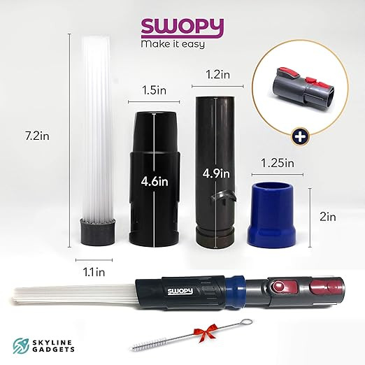 Universal Vacuum Attachment Tool, Tiny Tubes Cleaner, Dusty Brush, Flexible Suction, Dirt Sweeper... | Amazon (US)
