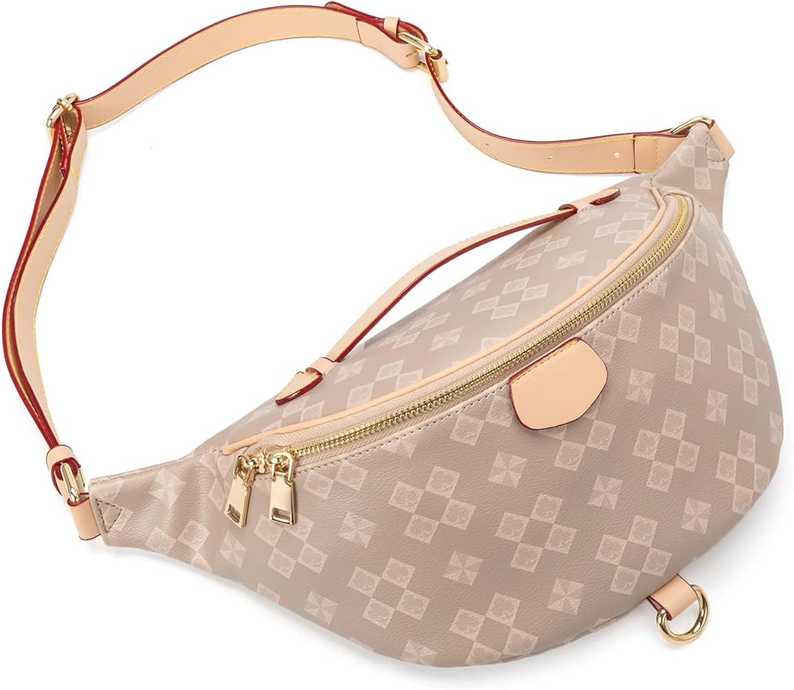 Crossbody Sling Bag for Women Fanny Pack with Adjustable Strap Large Opening Two-Way Zipper Closu... | Amazon (US)