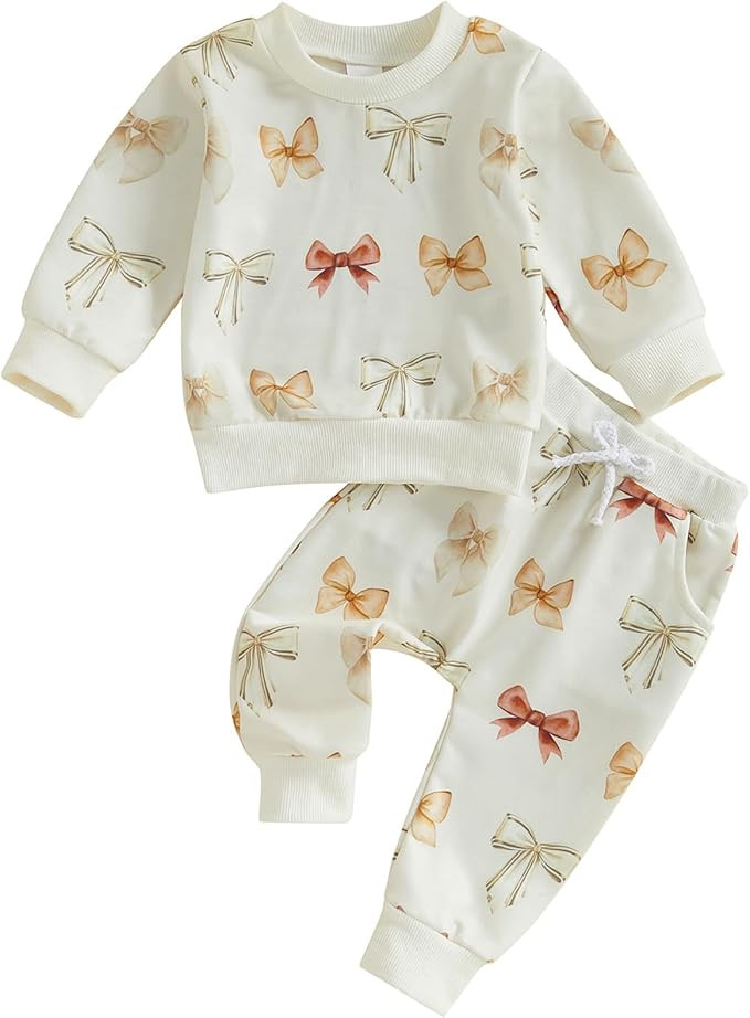 Mubineo Toddler Baby Girl Clothes Cute Long Sleeve Sweatshirt Sweatpant Outfits Fall Winter Tops ... | Amazon (US)