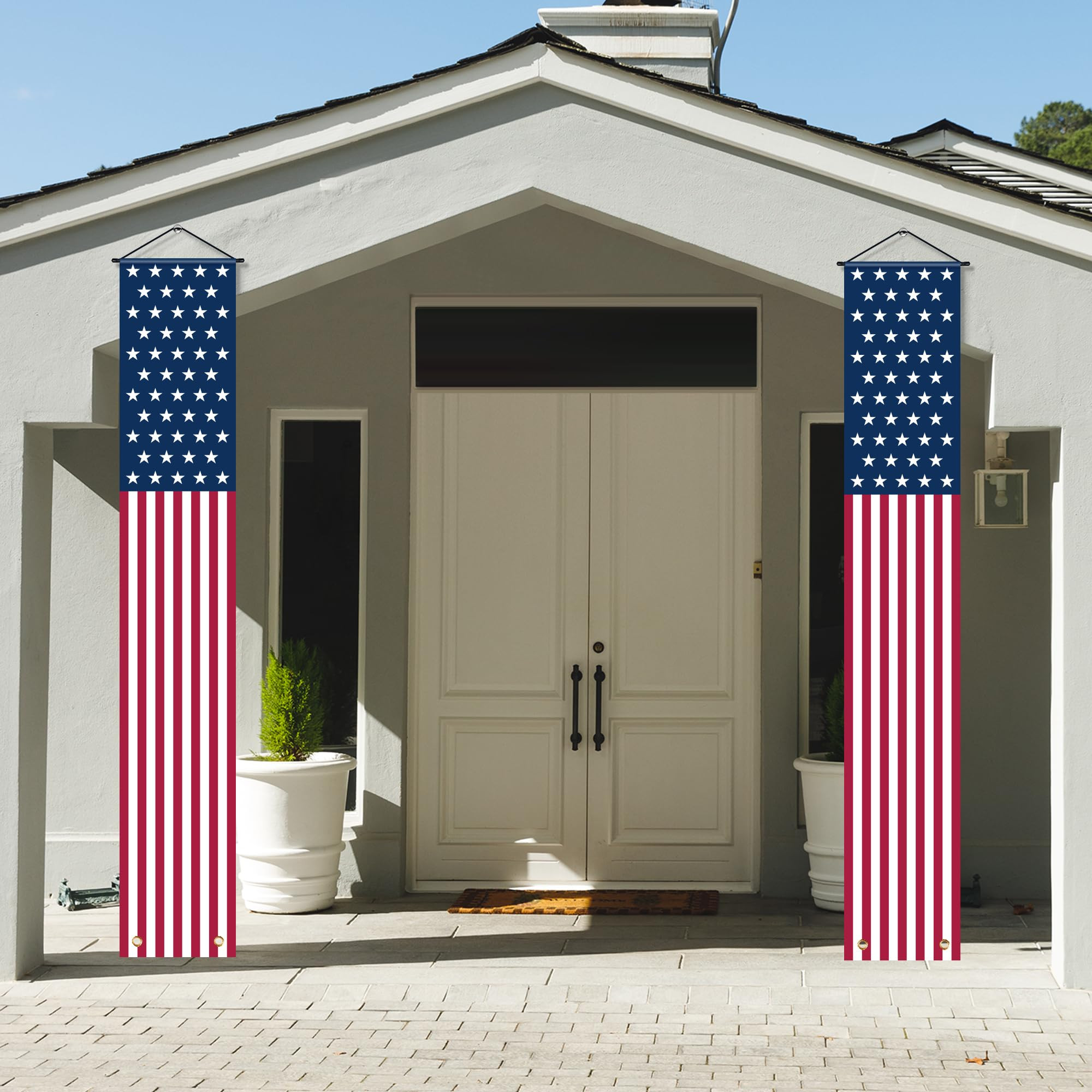 OHOME 4th of July Decorations - American Flag Porch Banner for Memorial Day Decorations - Patriot... | Amazon (US)