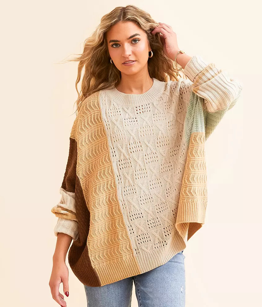 Color Block Oversized Sweater | Buckle