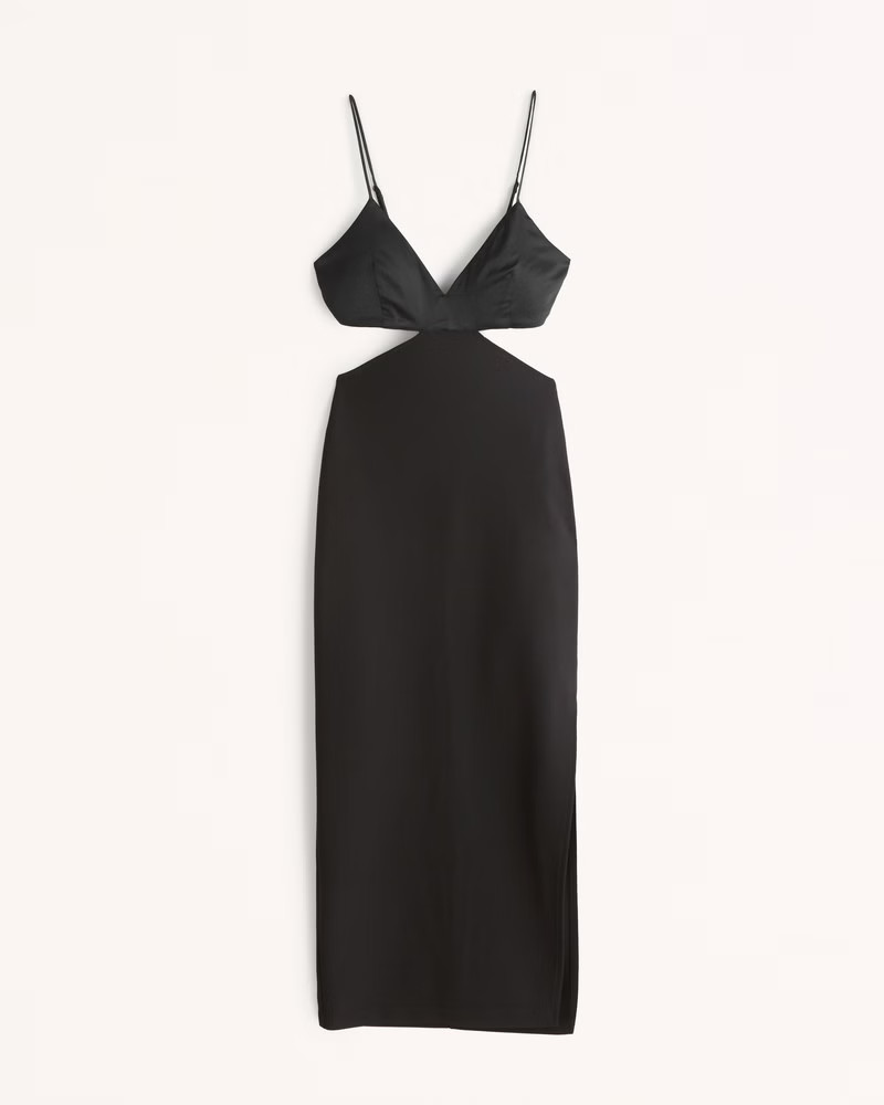 Mixed Fabric Midi Dress | Abercrombie & Fitch (US)