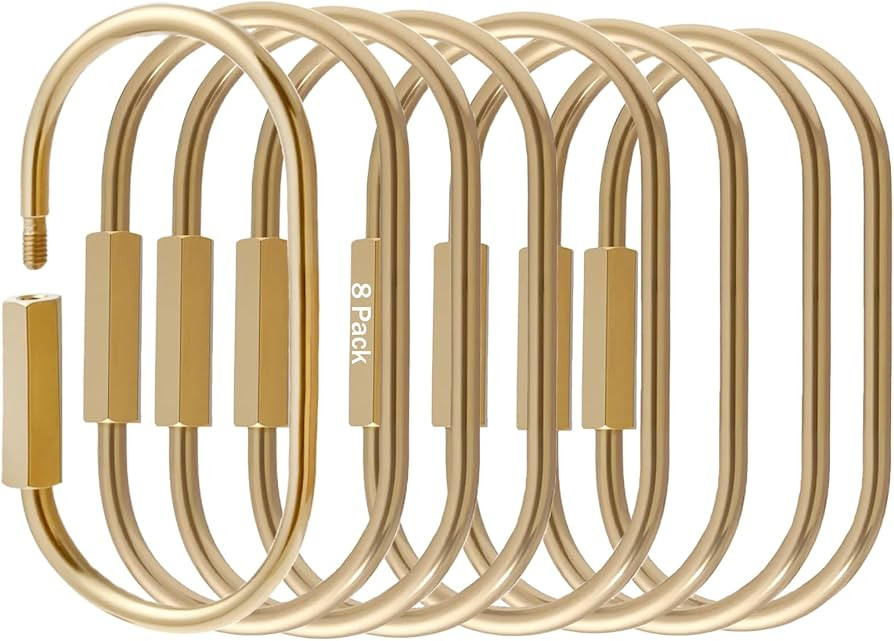 8 Pcs Locking Carabiner Key Rings for Keys,Gold Carabiner Keychain Clip,Screw Lock Keychain Organ... | Amazon (US)