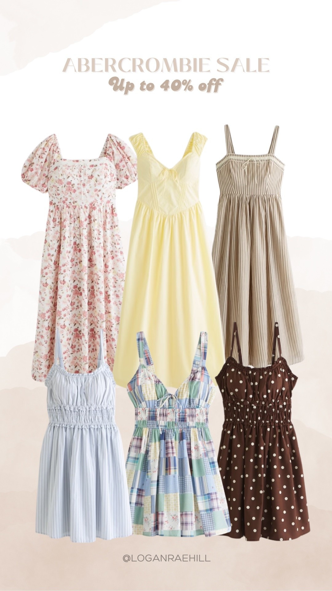 Abercrombie is having an extra 20 to 40% off clearance! These are some dresses I’ve been looking at ￼