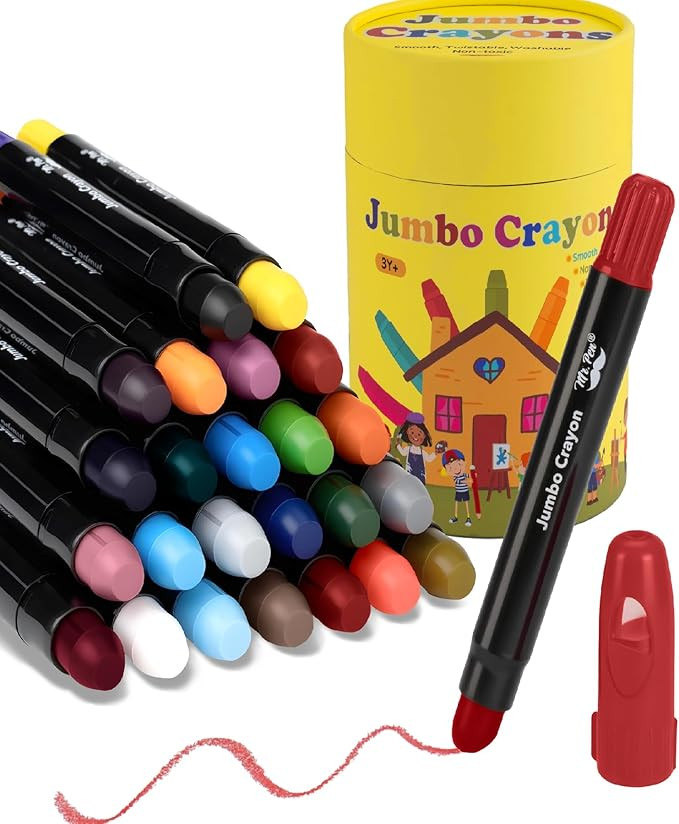 Mr. Pen- Jumbo Twistable Crayons, 24 Pack, Multicolor, Non-Toxic Washable Crayons | Amazon (US)