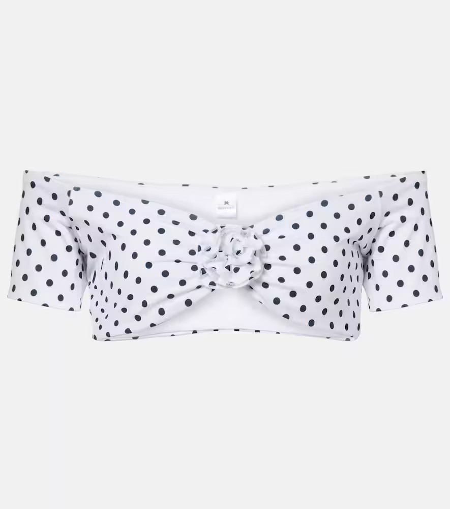 Bananhot Stefani polka-dot off-shoulder crop top | Mytheresa (US/CA)