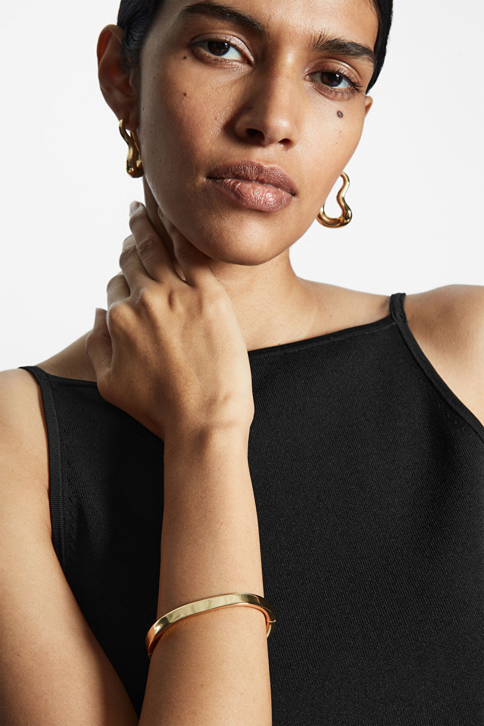 RECYCLED BRASS HINGED BANGLE - GOLD - COS | COS UK