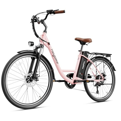 Heybike Cityscape Electric Bike 350W(Peak 500W) Electric City Cruiser Bicycle Up to 40 Miles 23MPH Removable Battery, 7-Speed and Dual Shock Absorber, 26" Electric Commuter Bike for Adults | Amazon (US)