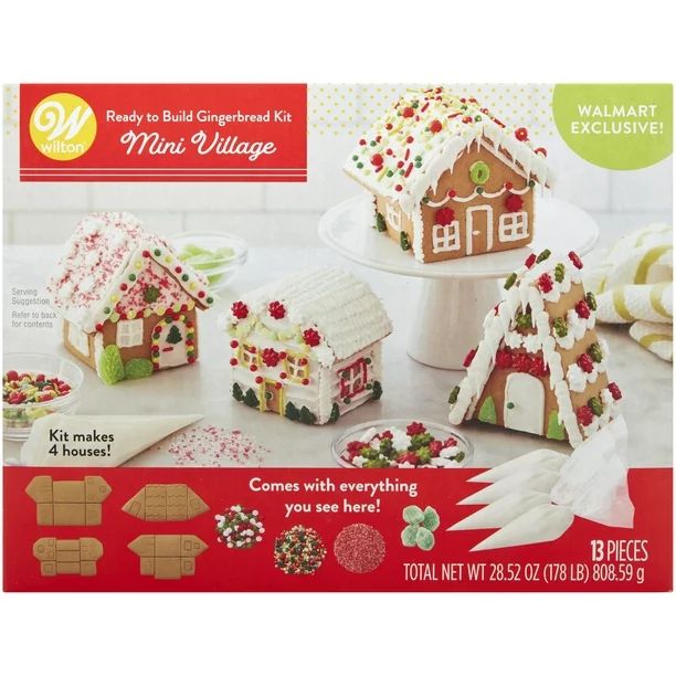 Wilton Ready-to-Build Mini Village Gingerbread Kit, 13-Piece - Walmart.com | Walmart (US)