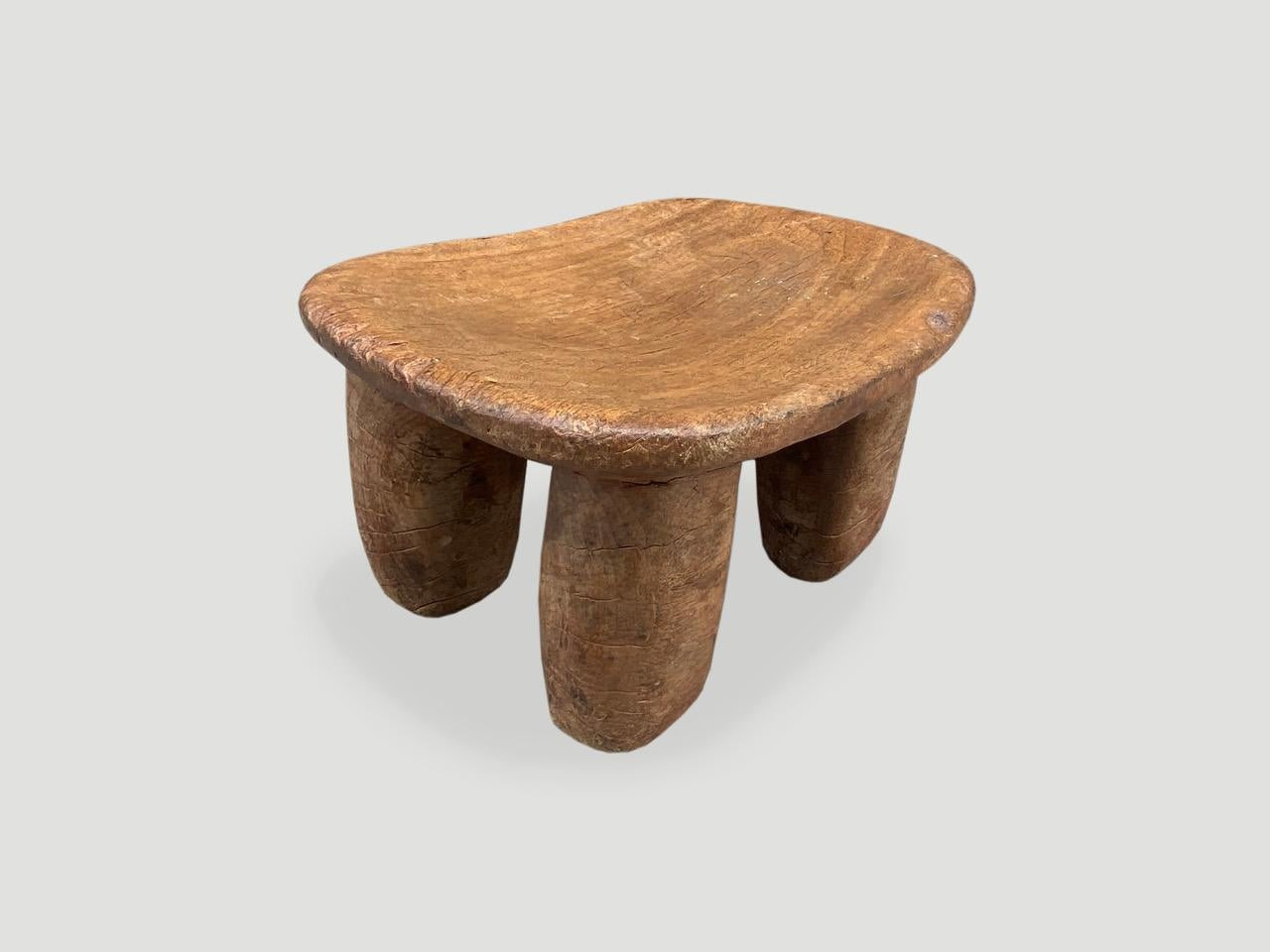 Andrianna Shamaris Antique African Wood Stool | 1stDibs