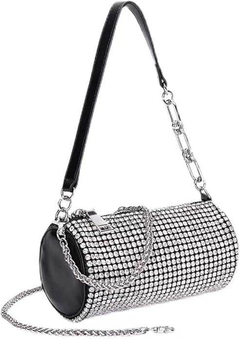 Glitter Evening Bag, Crossbody Clutch Bag Small Round Bag, Rhinestone Diamond Handle Wedding Part... | Amazon (US)