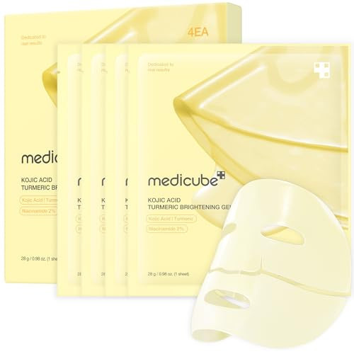 medicube Kojic Acid Turmeric Brightening Gold Jelly Gel Mask | Overnight Face Mask for Glass Glow Skin- Elasticity, Hydrating, Firming and Moisturizing | Korean Skincare, 28grams x 4ea | Amazon (UK)