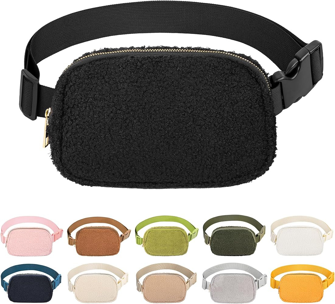 Fleece Fanny Pack with Adjustable Strap for Women and Men Gift Fanny Belt Bag, Waist Pack for Wor... | Amazon (US)