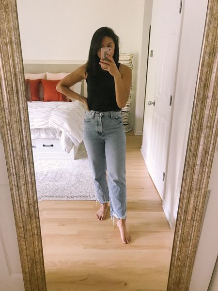 LOVE these cropped jeans. It’s the perfect mom jeans. Fits true to size. It will fit snug at first but it will loosen throughout the day. Loved the frayed hem. I’m wearing the everlane tank top. It’s one of my favorites and go to. They’re only $30 and they’re sustainable too too. 
Mom style, mom fashion, work from home outfit 


#LTKunder100 #LTKstyletip