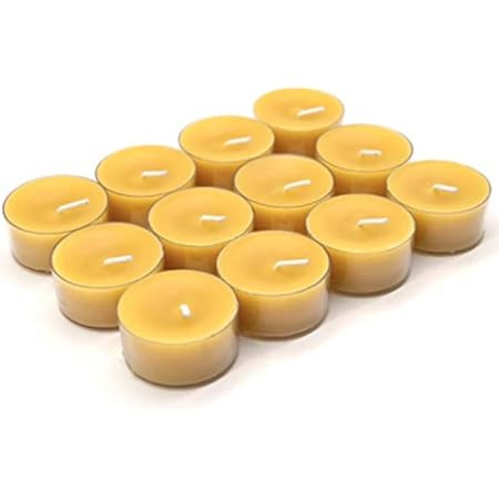 Pure Beeswax Tea Lights - 12 Pack - Handmade Decorative Unscented - Tealight Candles - 4 Hour Bur... | Amazon (US)