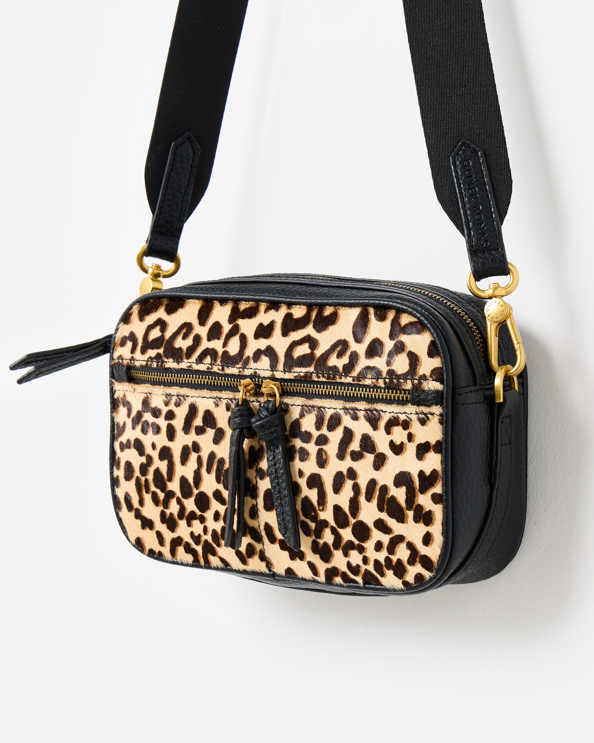 Nora Leopard Print Textured Zip Front Crossbody Bag | Oliver Bonas | Oliver Bonas (Global)
