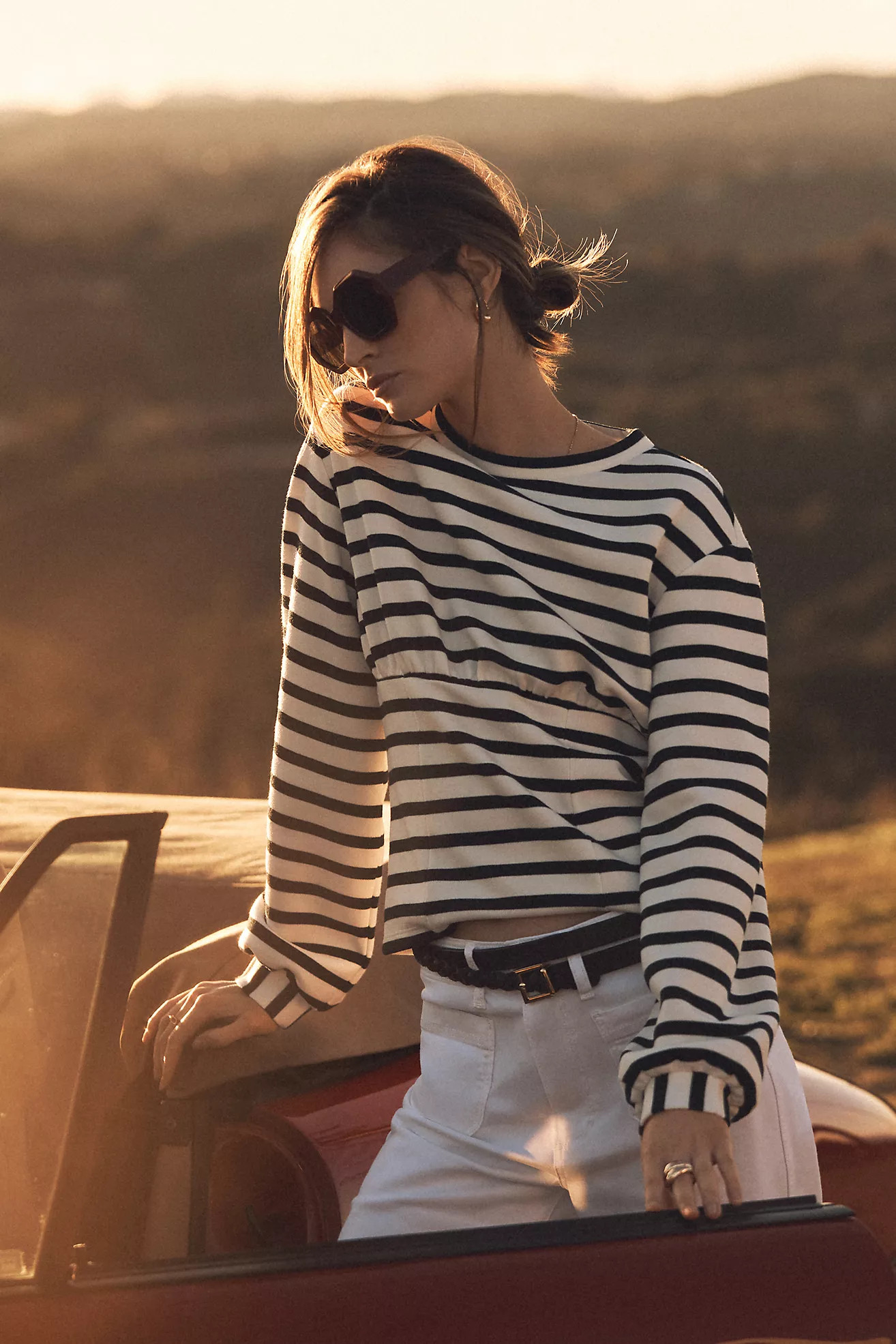 Maeve Corset-Waist Sweatshirt | Anthropologie (US)