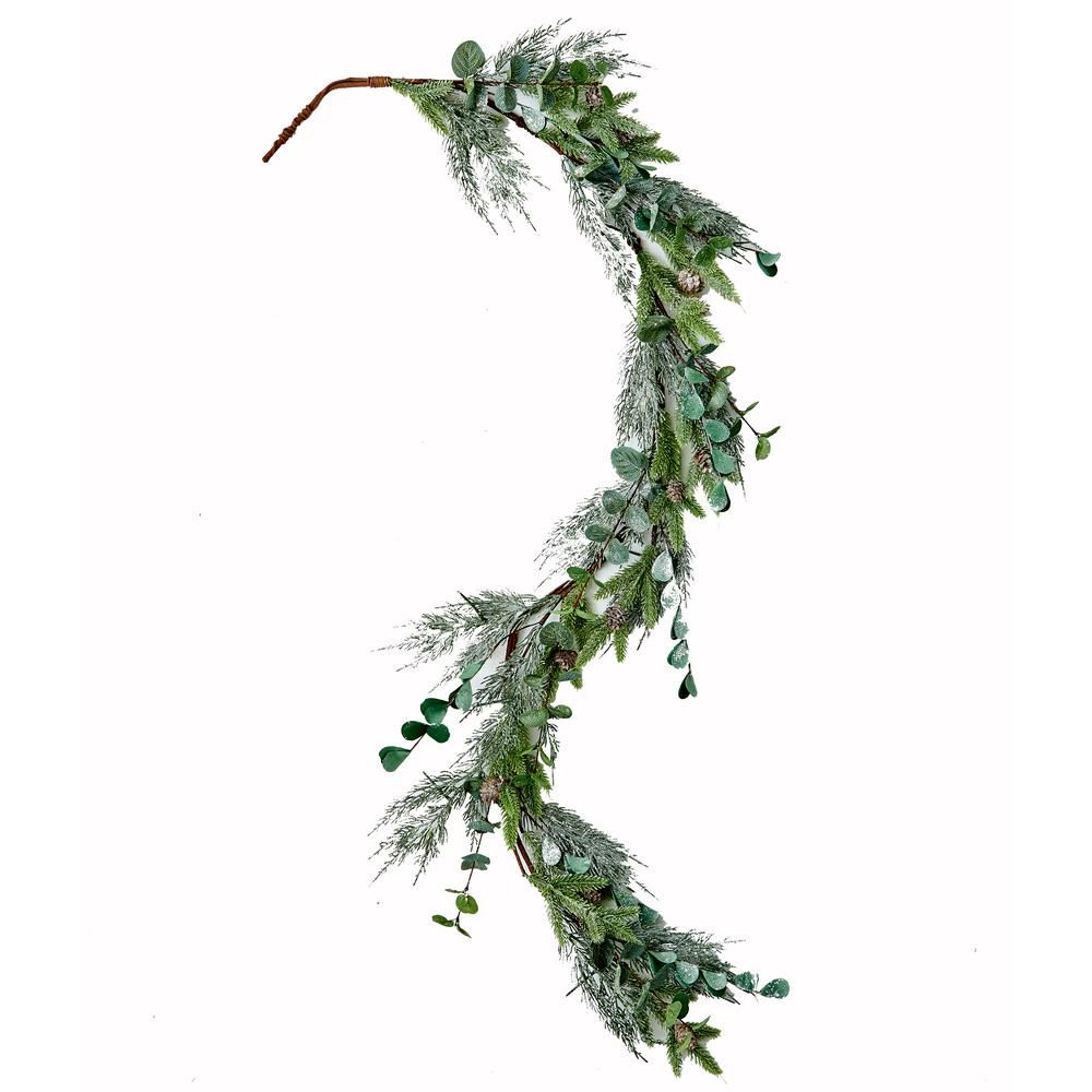 5 ft. Mixed Pine and Eucalyptus Garland | The Home Depot