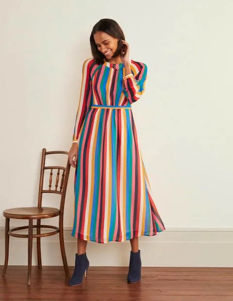 Erica Dress Rainbow Multi Stripe Women Boden | Boden (US)