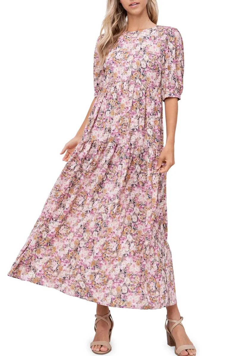 Floral Open Back Tiered Maxi Dress | Nordstrom