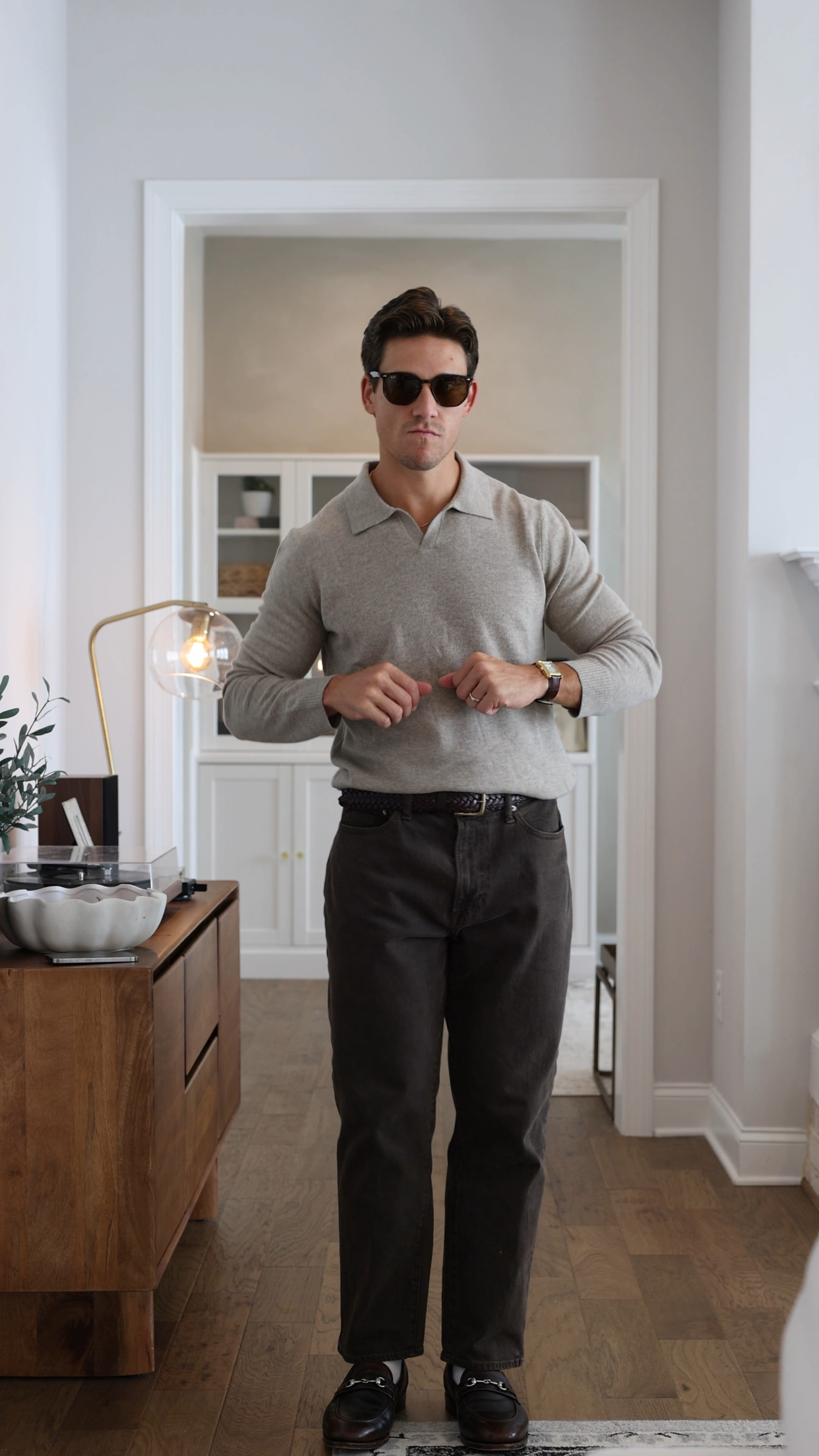 Early fall outfit idea - knit sweater polo and dark brown jeans!

#LTKMens #LTKVideo #LTKStyleTip