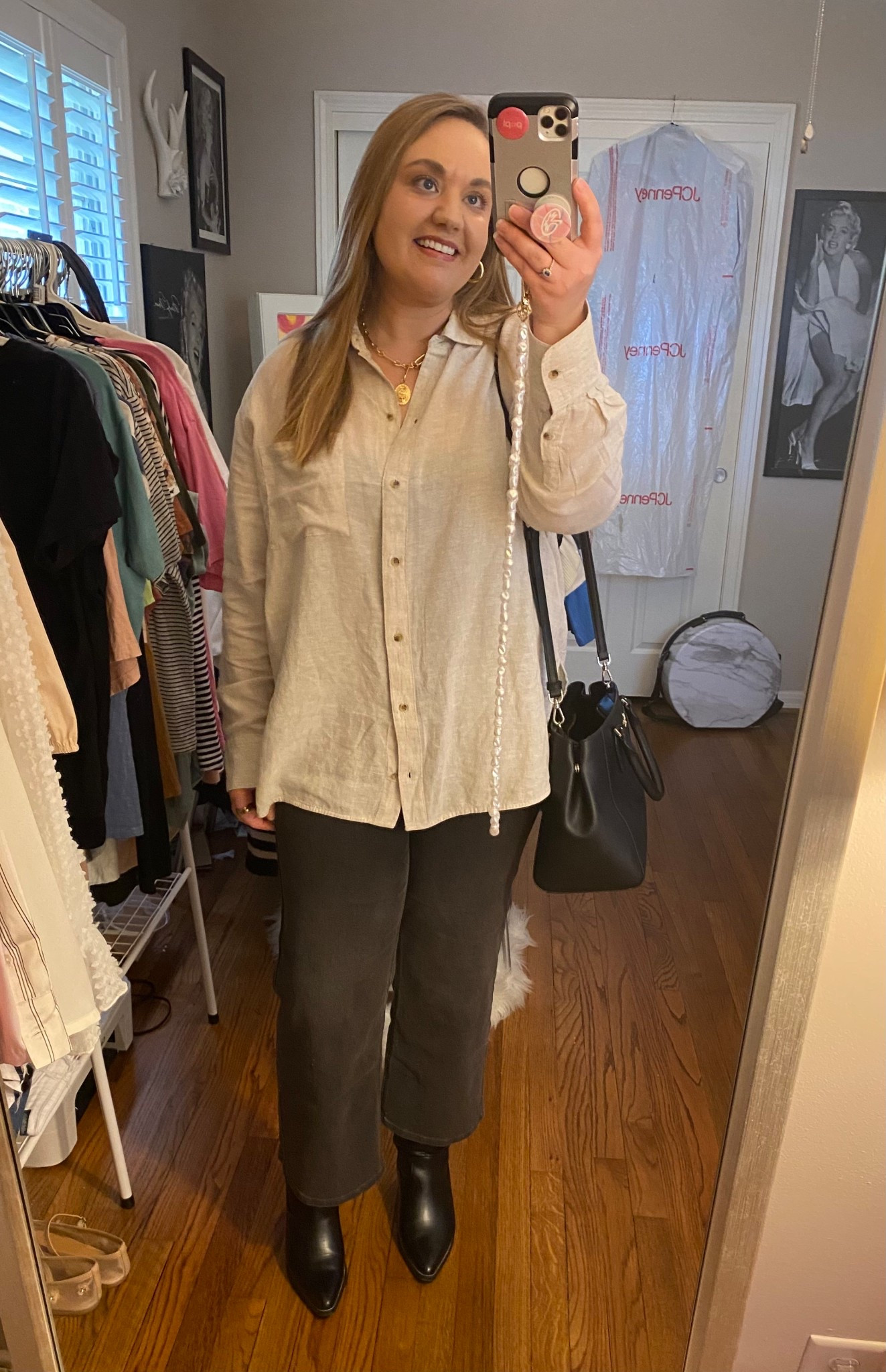 Linen shirt, button down shirt, old navy style, old navy outfit, black denim, wide leg jeans, high-waisted jeans, black and tan

#LTKFindsUnder50 #LTKMidsize #LTKSaleAlert