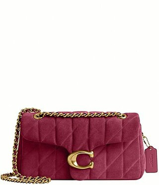 COACH Tabby 26 Quilted Suede Shoulder Bag - Dark Fuchsia | Dillard's