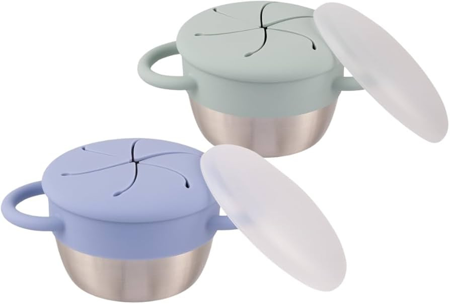 Elk and Friends Stainless Steel Snack Cups | Removable Silicone Food Catcher and Travel Lid | Spi... | Amazon (US)