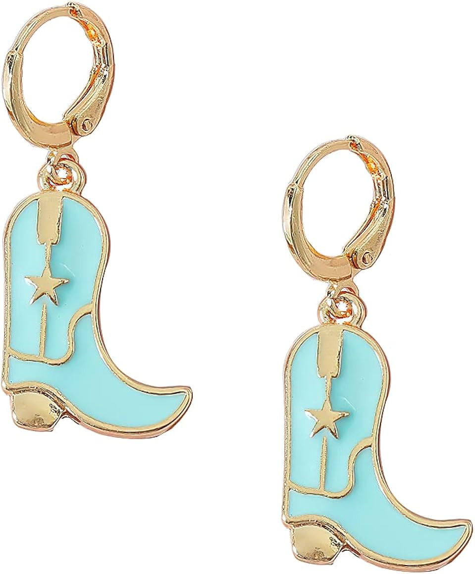 MOEPAPA Enamel Western Cowgirl Boot Earrings Cowgboy Dangle Drop earrings | Amazon (US)