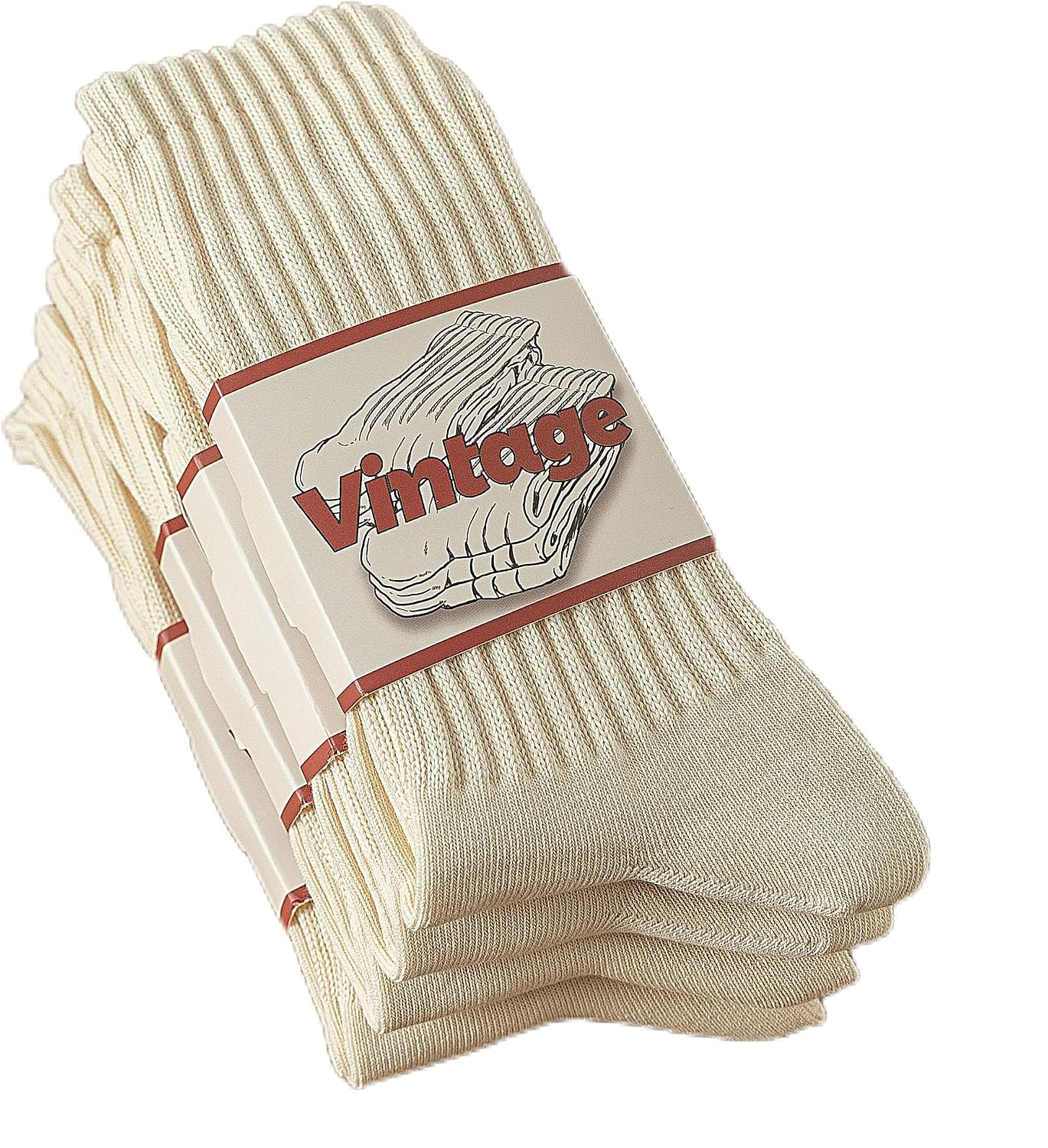 DAUCO 4 Pairs 98% Cotton Socks for Men Women Crew Seamless Fall Slouchy Socks | Amazon (US)