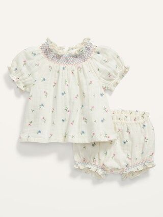 Smocked Floral Top and Bloomers Set for Baby | Old Navy (US)