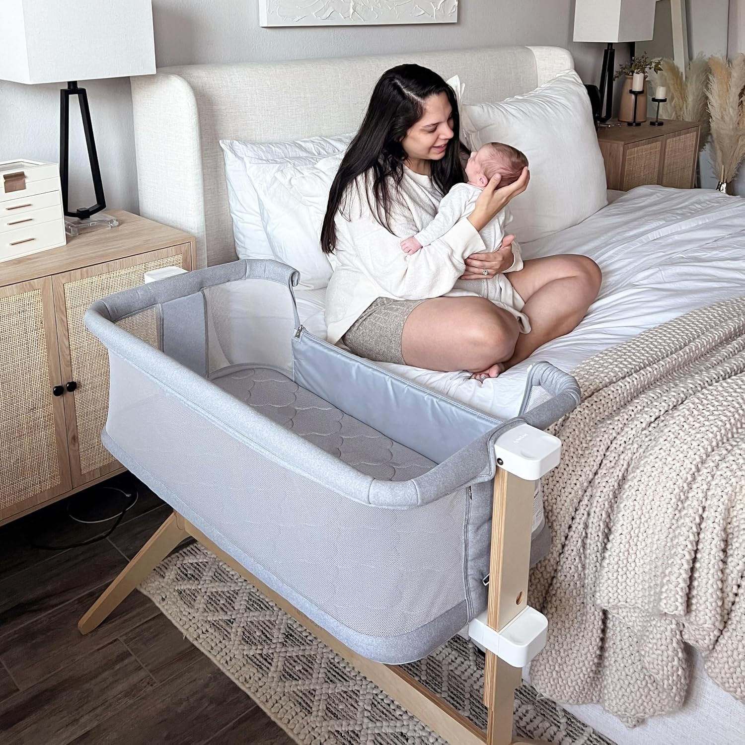 Newton Baby Bassinet & Bedside Sleeper, Breathable, Washable, Grey | Amazon (US)